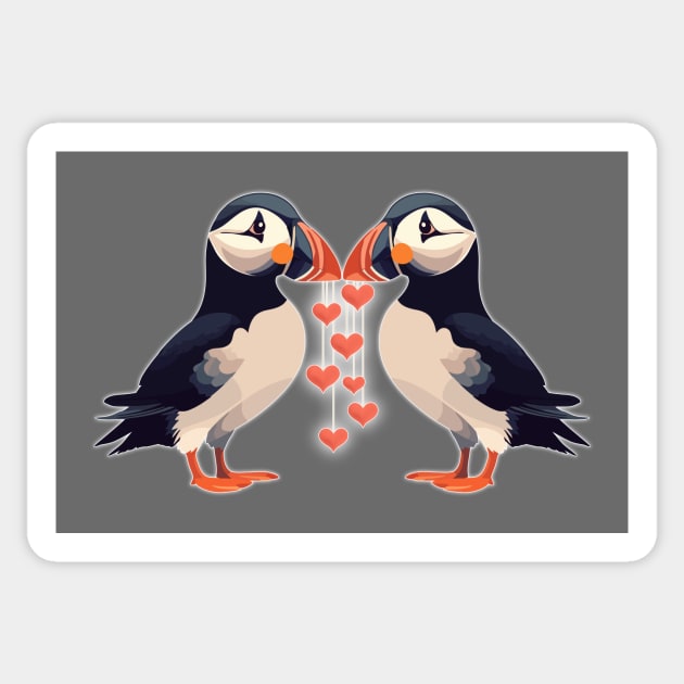 Puffin' Lovin" - Dark Colors Sticker by MonarchGraphics